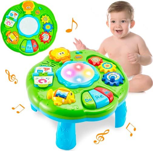 mesa de actividades luz y sonido bebés 1 año