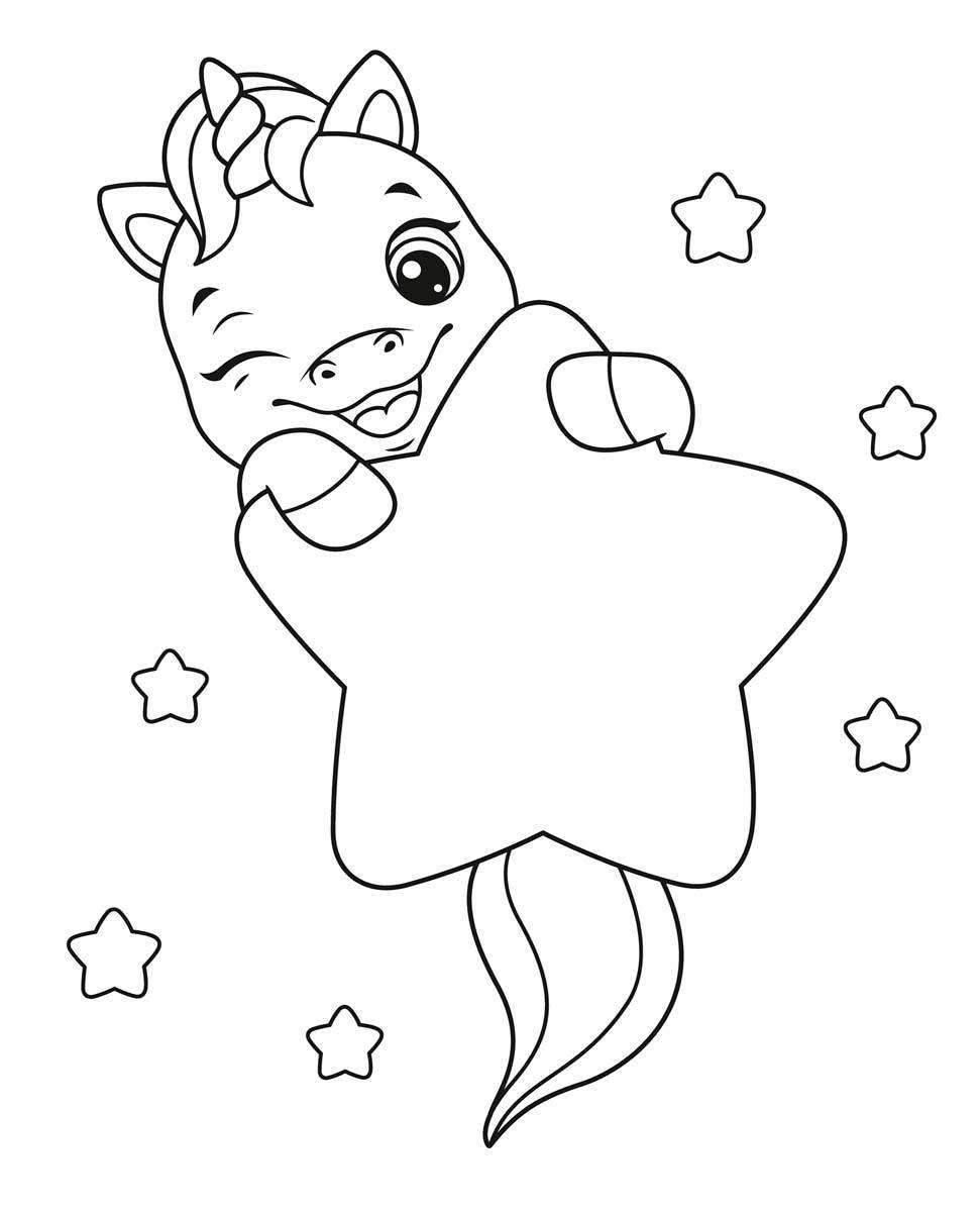 Dibujo Unicornio Bebé para Colorear
