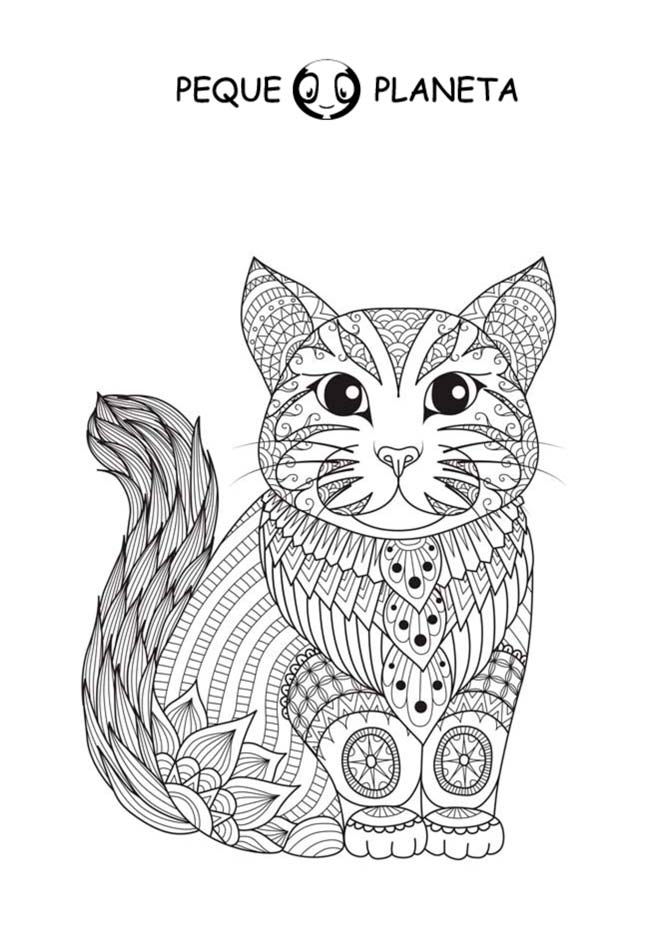 Dibujos Mandalas para colorear – Gato