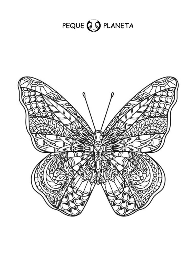 Dibujos Mandalas para colorear – Mariposa