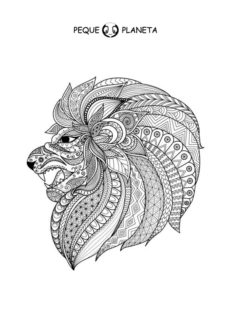 Dibujos Mandalas para colorear – León