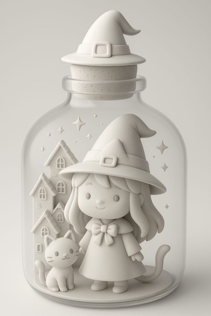 Dibujo Bruja para Colorear -Colección  Bottle word